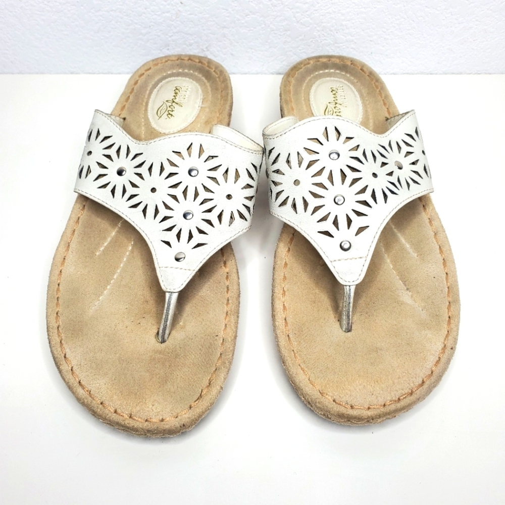 Strictly Comfort Casual Floral Slip On Sandals Size 9